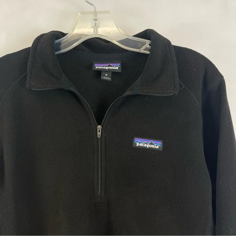 Patagonia Women’s Black Quarter Zip Fleece Pullover Size M - Picture 4 of 9